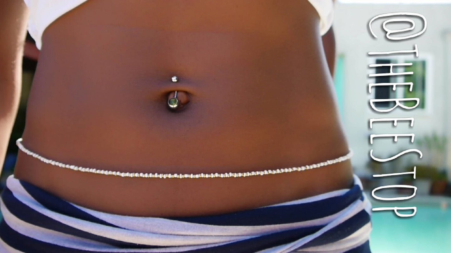 Gold n' White 》 Waist Beads