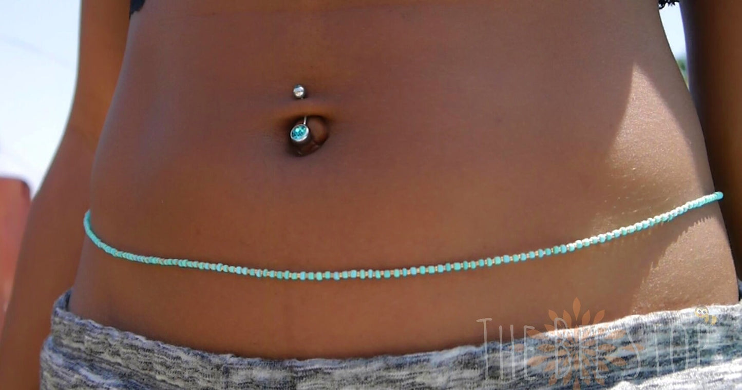 Turquoise n' Gold 》Waist Beads