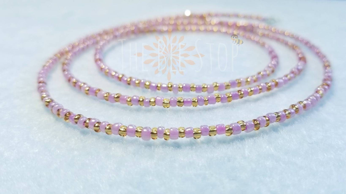 Purply Pink n' Gold 》Waist Beads