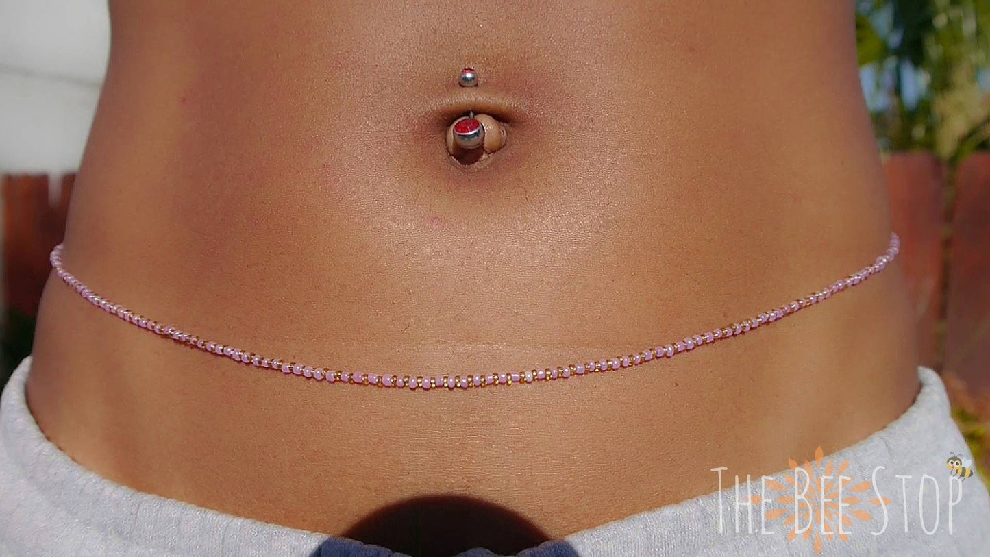 Purply Pink n' Gold 》Waist Beads