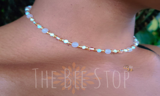 Rose Quartz + Pearl》 Necklace