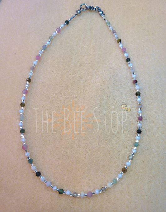Tourmaline + Pearl 》Necklace