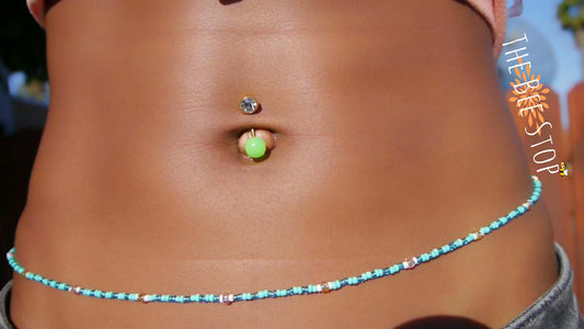 Wavy  Blue 》Waist Beads